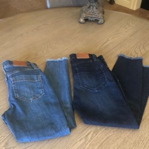 Skinny stretch crop frayed Jean